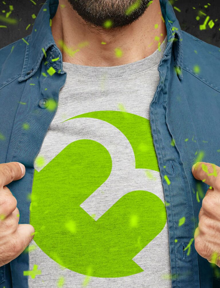 M3 - Management Mann mit M3 Shirt